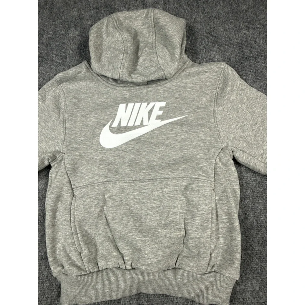 Nike Boy's Size 7 Large Heather Gray Futura Logo Fleece Hoodie NWT